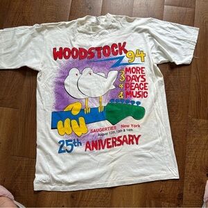 Vintage 90’s 94 Woodstock 25th Anniversary Music Festival Concert T Shirt